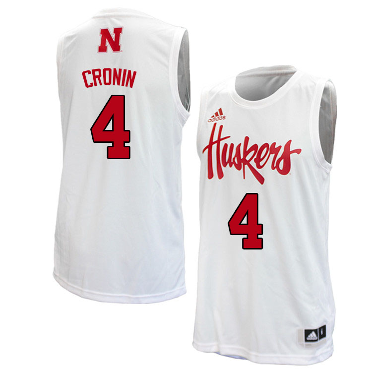 Men #4 Jackson Cronin Nebraska Cornhuskers College Basketball Jerseys Sale-White